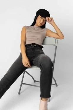 FINAL TOUCH COLLECTION Tops Diana Top In Mocha - FINAL SALE