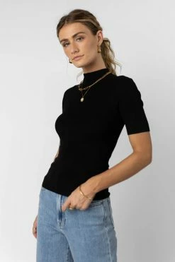Be Cool Manufacture Angelina Top In Black Tops