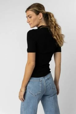 Be Cool Manufacture Angelina Top In Black Tops