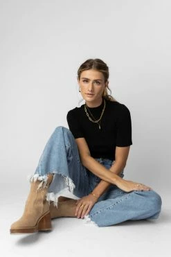 Be Cool Manufacture Angelina Top In Black Tops