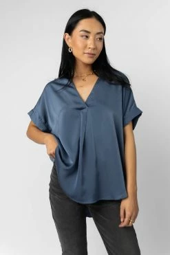 Mustard Seed Stacy Blouse In Blue - FINAL SALE