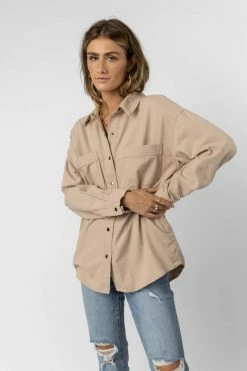 Be Cool Manufacture Tops Reggie Shirt Jacket In Beige