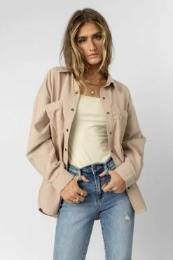 Be Cool Manufacture Tops Reggie Shirt Jacket In Beige