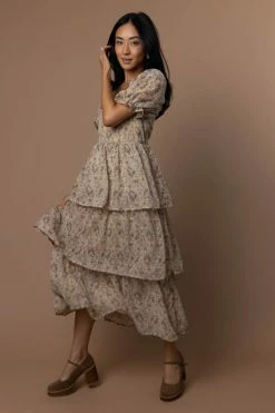 WELLMADE INC Mikel Maxi Dress In Taupe - FINAL SALE