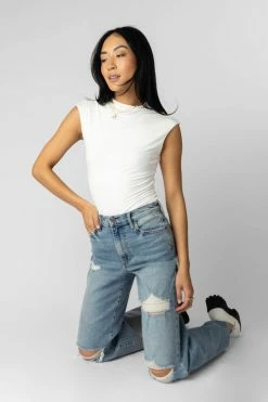 FINAL TOUCH COLLECTION Tops Diana Top In Ivory - FINAL SALE