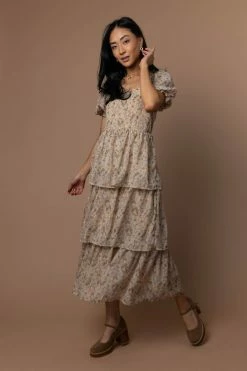 WELLMADE INC Mikel Maxi Dress In Taupe - FINAL SALE