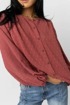 MAIZE Nina Button Up In Mauve Tops