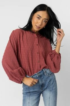 MAIZE Nina Button Up In Mauve Tops