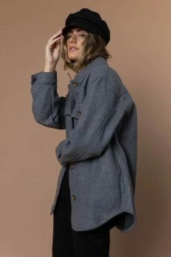 Cheap ๐ LOVE TREE Brinkley Shacket In Grey - FINAL SALE ๐ฅฐ 8 LOVE TREE Brinkley Shacket In Grey - FINAL SALE