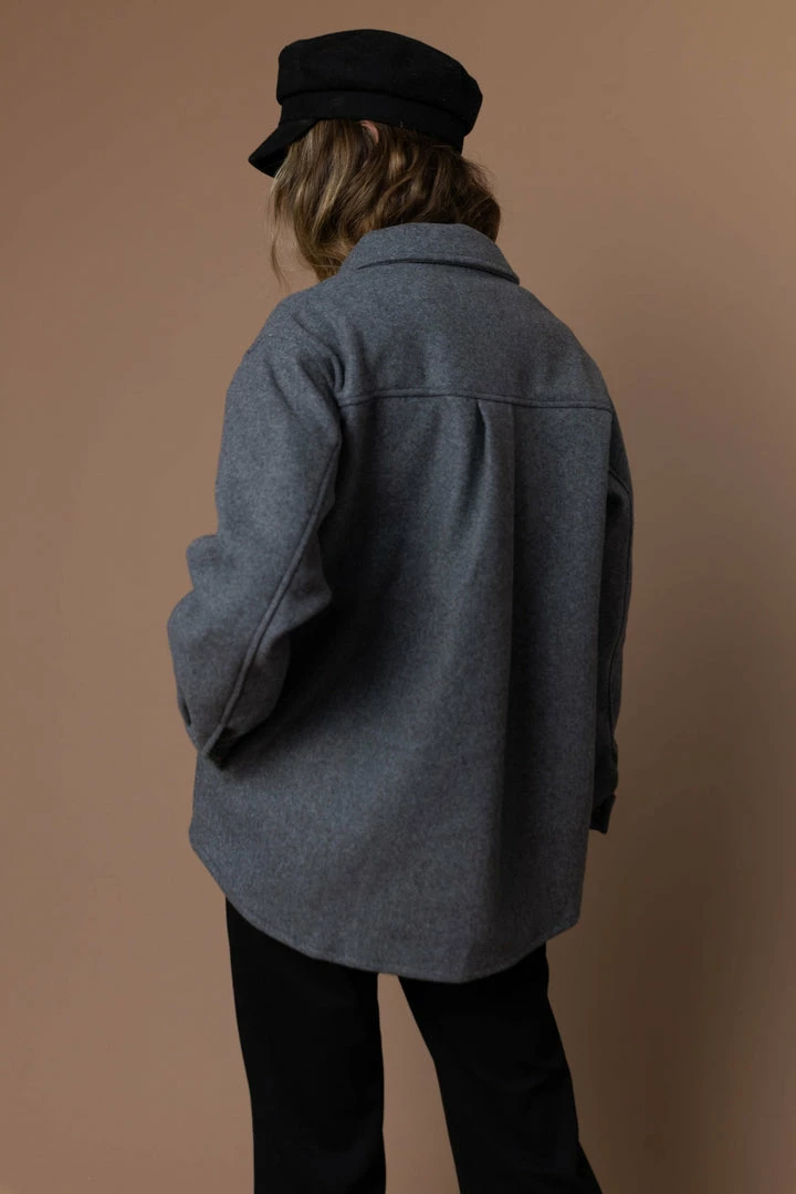Cheap ๐ LOVE TREE Brinkley Shacket In Grey - FINAL SALE ๐ฅฐ 5 LOVE TREE Brinkley Shacket In Grey - FINAL SALE