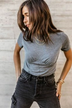 GINGER G Tops Fossette Ruched Top - FINAL SALE