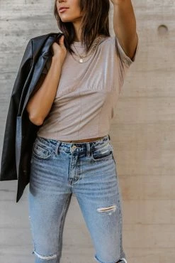 GINGER G Tops Fossette Ruched Top - FINAL SALE