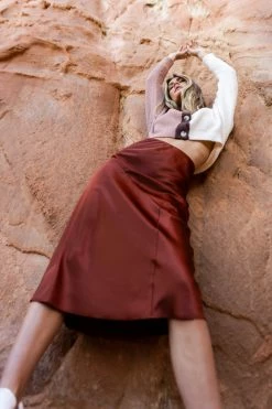 Discount π AARON & AMBER Zada Midi π Skirt In Rust - FINAL SALE β 7 AARON & AMBER Zada Midi Skirt In Rust - FINAL SALE