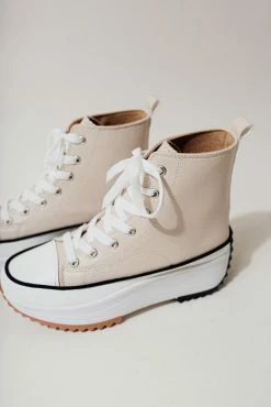 FREE SOUL/MIRACLE MILE Kiera Platform Sneakers In Beige - FINAL SALE