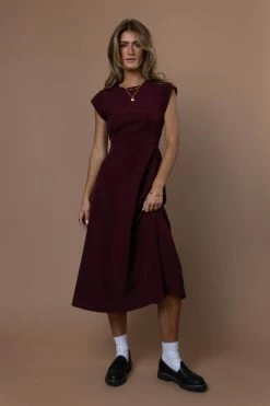 WORUI Neve Midi Dress In Burgundy - FINAL SALE