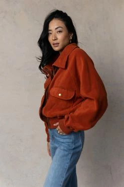 AEMI AND CO Joanie Jacket In Rust