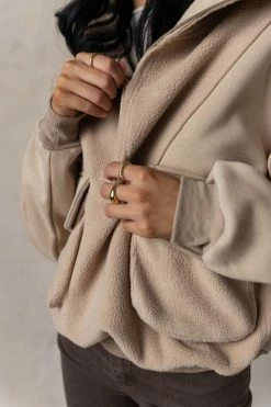 AEMI AND CO Harry Sweater In Oatmeal Tops