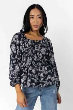 FINAL TOUCH COLLECTION Gala Blouse In Navy