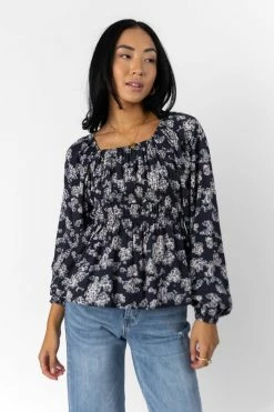 FINAL TOUCH COLLECTION Gala Blouse In Navy