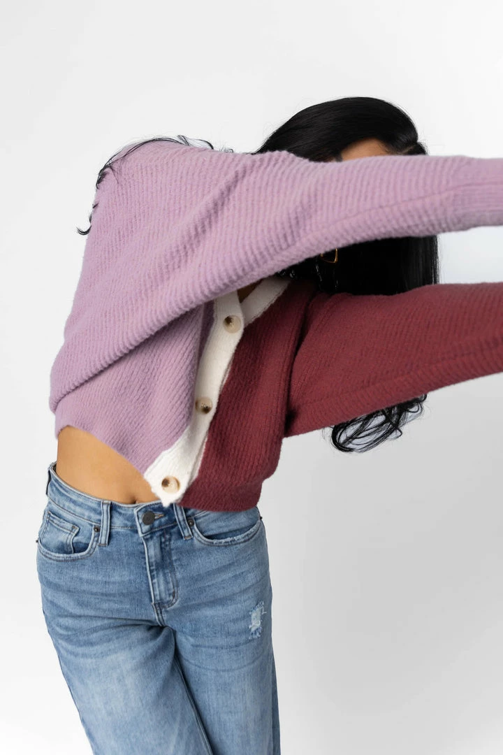 Budget π DREAMERS BY DEBUT Lacey Cardigan Sweater In Purple - FINAL SALE π 2 DREAMERS BY DEBUT Lacey Cardigan Sweater In Purple - FINAL SALE