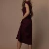 WORUI Neve Midi Dress In Burgundy - FINAL SALE