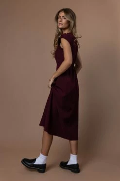 WORUI Neve Midi Dress In Burgundy - FINAL SALE