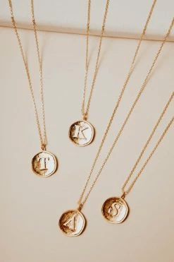 LA RADIANT VAL JEAN GLOBAL Jewelry Stamped Initial Necklace - FINAL SALE
