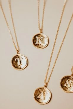 LA RADIANT VAL JEAN GLOBAL Jewelry Stamped Initial Necklace - FINAL SALE