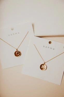 LA RADIANT VAL JEAN GLOBAL Jewelry Stamped Initial Necklace - FINAL SALE