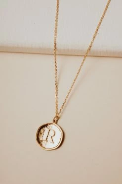 LA RADIANT VAL JEAN GLOBAL Jewelry Stamped Initial Necklace - FINAL SALE