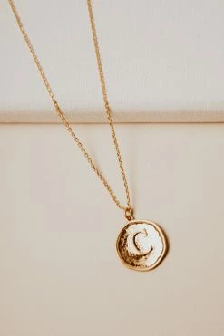 LA RADIANT VAL JEAN GLOBAL Jewelry Stamped Initial Necklace - FINAL SALE