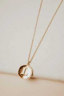 LA RADIANT VAL JEAN GLOBAL Jewelry Stamped Initial Necklace - FINAL SALE
