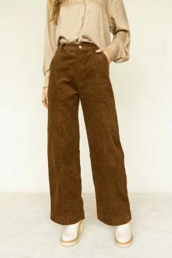 PAPERMOON Olympia Corduroy Pants In Brown - FINAL SALE