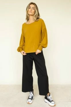SINA Kaori Top In Mustard - FINAL SALE