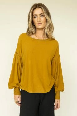 SINA Kaori Top In Mustard - FINAL SALE