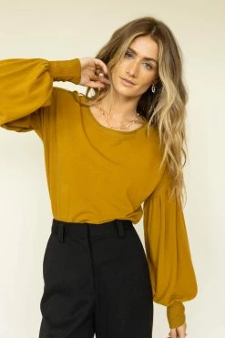SINA Kaori Top In Mustard - FINAL SALE