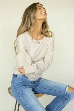 SINA Kaori Top In Beige - FINAL SALE