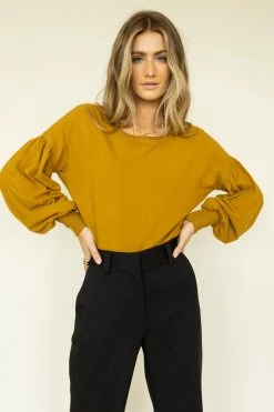 SINA Kaori Top In Mustard - FINAL SALE