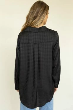 LIME N CHILI Tops Scout Button Down In Black - FINAL SALE