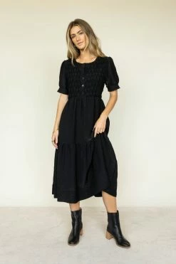 WORUI Lauren Midi Dress In Black - FINAL SALE