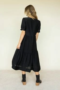 WORUI Lauren Midi Dress In Black - FINAL SALE