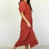 WORUI Lauren Midi Dress In Rust - FINAL SALE
