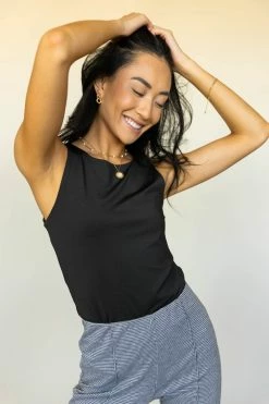 DRESS FORUM Tops June Bodysuit In Black