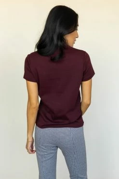 WORUI Mckenna Tee Shirt In Burgundy Tops