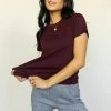 WORUI Mckenna Tee Shirt In Burgundy Tops