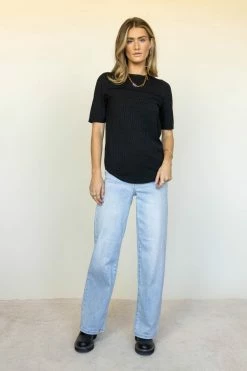 WELLMADE INC Avalon Top In Black - FINAL SALE