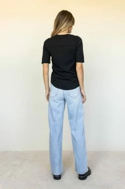 WELLMADE INC Avalon Top In Black - FINAL SALE