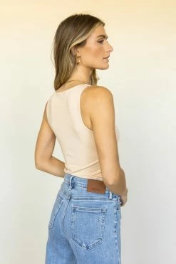 DRESS FORUM Tops June Bodysuit In Nude