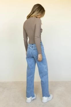 Deals π MISS LOVE Tops Meera Ribbed Top In Mocha - FINAL SALE π₯ 6 MISS LOVE Tops Meera Ribbed Top In Mocha - FINAL SALE