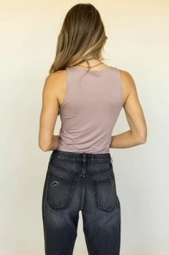 DRESS FORUM Tops June Bodysuit In Mauve